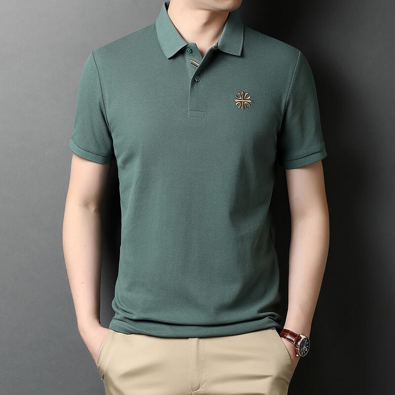 New summer men's short-sleeved t-shirt Korean version slim lapel POLO shirt trend bottoming shirt men's top Business Shirts Men's Shirts T-shirts Quick Dry Casual Men wear polyester&cotton boy t-shirt