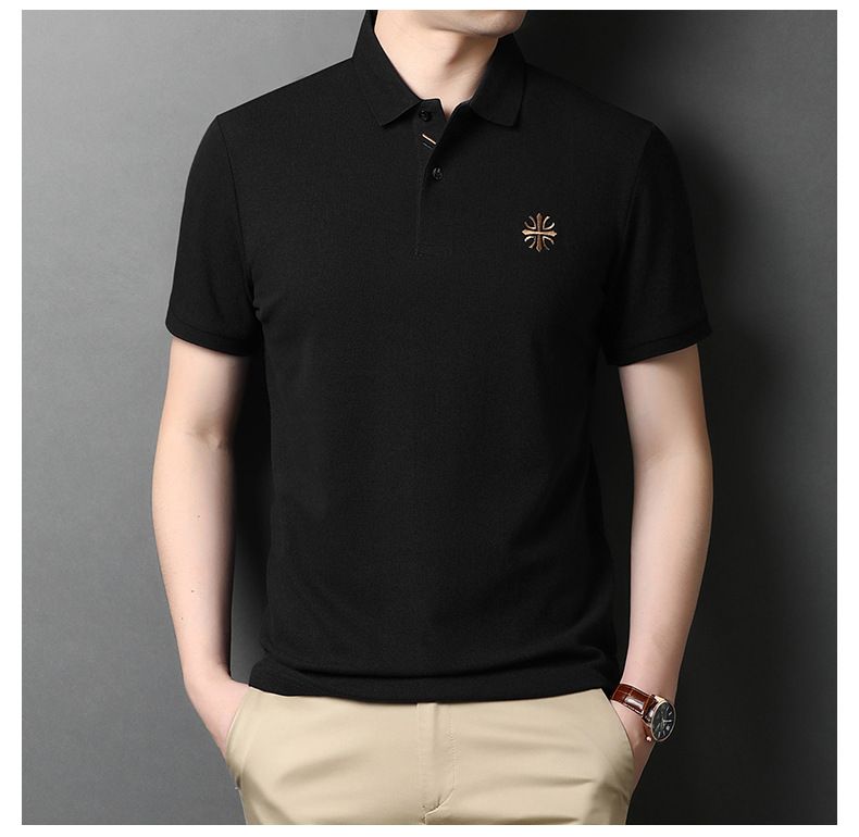 New summer men's short-sleeved t-shirt Korean version slim lapel POLO shirt trend bottoming shirt men's top Business Shirts Men's Shirts T-shirts Quick Dry Casual Men wear polyester&cotton boy t-shirt