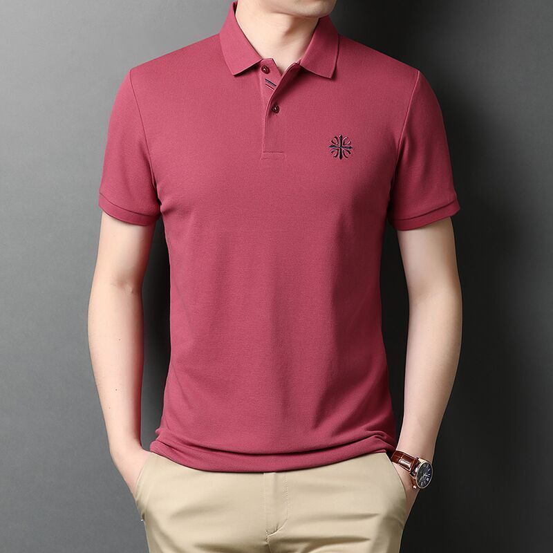New summer men's short-sleeved t-shirt Korean version slim lapel POLO shirt trend bottoming shirt men's top Business Shirts Men's Shirts T-shirts Quick Dry Casual Men wear polyester&cotton boy t-shirt