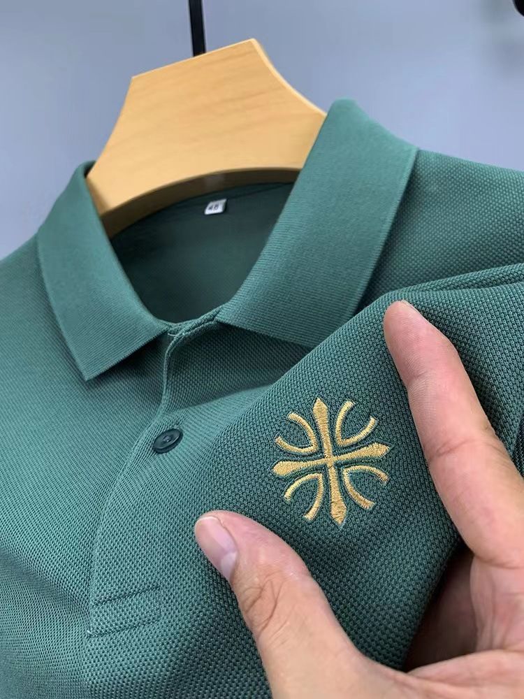 New summer men's short-sleeved t-shirt Korean version slim lapel POLO shirt trend bottoming shirt men's top Business Shirts Men's Shirts T-shirts Quick Dry Casual Men wear polyester&cotton boy t-shirt