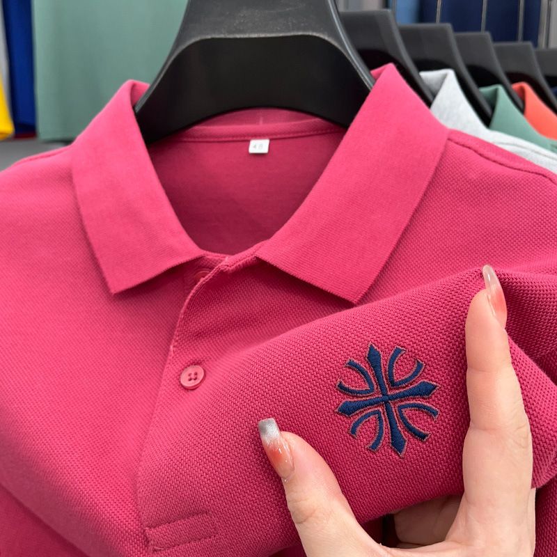 New summer men's short-sleeved t-shirt Korean version slim lapel POLO shirt trend bottoming shirt men's top Business Shirts Men's Shirts T-shirts Quick Dry Casual Men wear polyester&cotton boy t-shirt