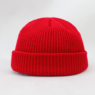 Fashion Hip Hop Beanie Knitted hat Men Skullcap Women winter Warm Brimless Baggy Melon Hats & Caps Autumn and winter short domed knitted wool hat Men's and women's warm pullover cold hat thin melon