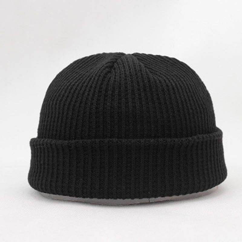 Fashion Hip Hop Beanie Knitted hat Men Skullcap Women winter Warm Brimless Baggy Melon Hats & Caps Autumn and winter short domed knitted wool hat Men's and women's warm pullover cold hat thin melon