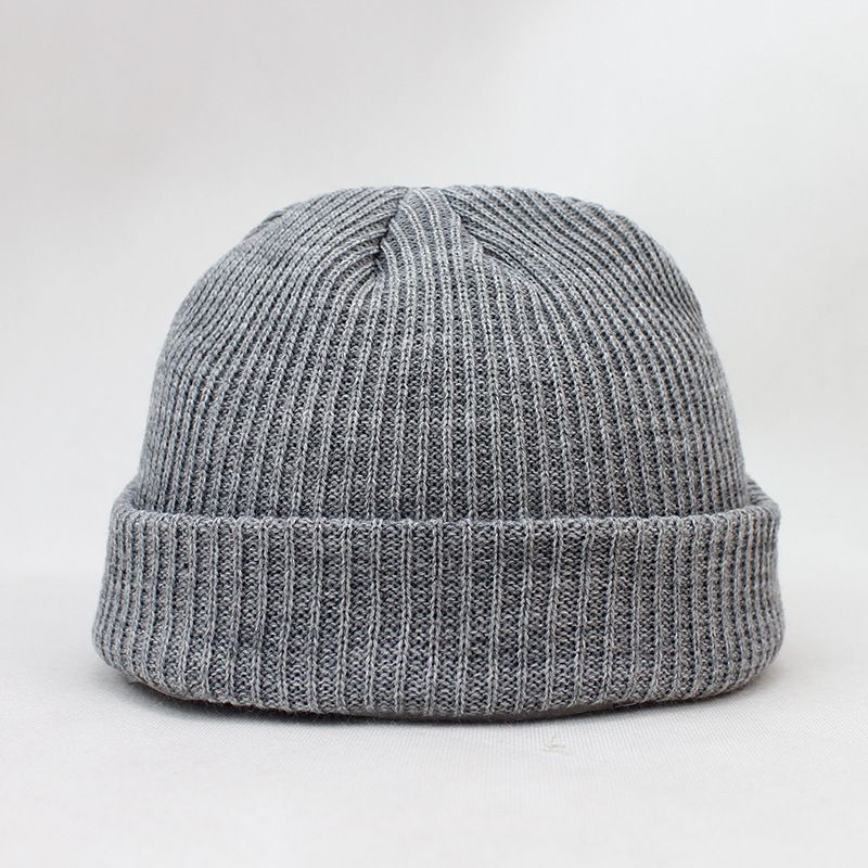 Fashion Hip Hop Beanie Knitted hat Men Skullcap Women winter Warm Brimless Baggy Melon Hats & Caps Autumn and winter short domed knitted wool hat Men's and women's warm pullover cold hat thin melon