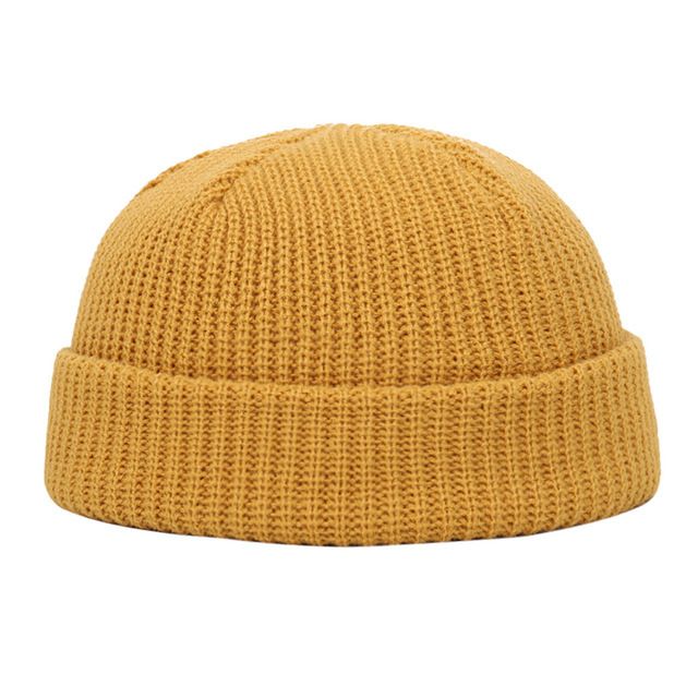 Fashion Hip Hop Beanie Knitted hat Men Skullcap Women winter Warm Brimless Baggy Melon Hats & Caps Autumn and winter short domed knitted wool hat Men's and women's warm pullover cold hat thin melon