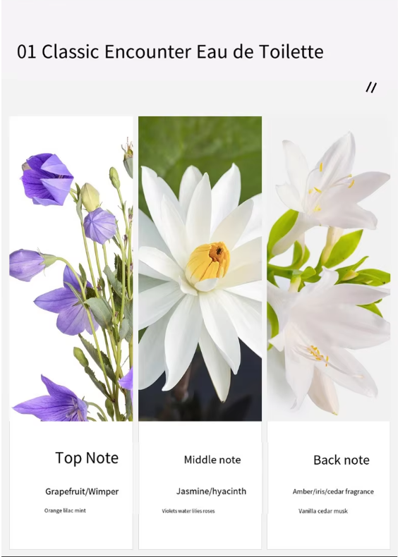Best Sale 3PCS Custom Luxury Ladies Perfume  Flowers Set 30ml*3 Perfume Bottles Birthday Christmas Party Dating Perfume Gift Set