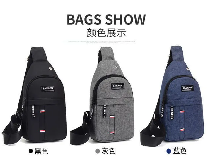 New Arrival  Custom Fashion Men Travel Messenger Bag Mens Chest Bag Nylon Single Shoulder Waterproof Crossbody Bags