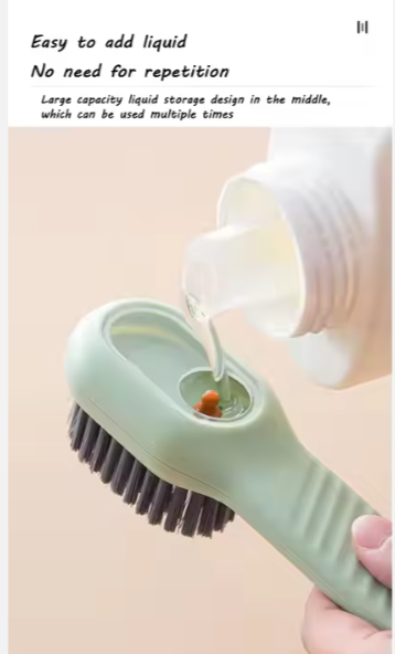Soft Fur Shoe Brush Household Multifunctional Press Type Liquid Adding Long Handle Thickening Laundry Cleaning Brush