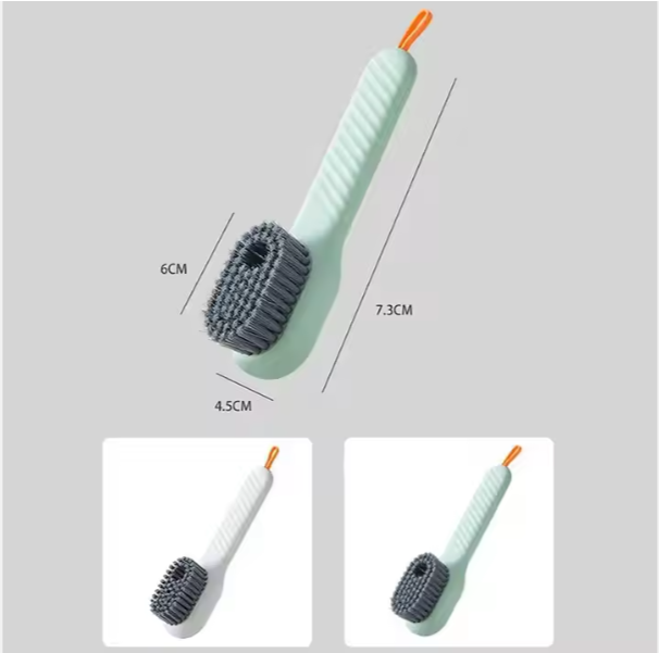 Soft Fur Shoe Brush Household Multifunctional Press Type Liquid Adding Long Handle Thickening Laundry Cleaning Brush