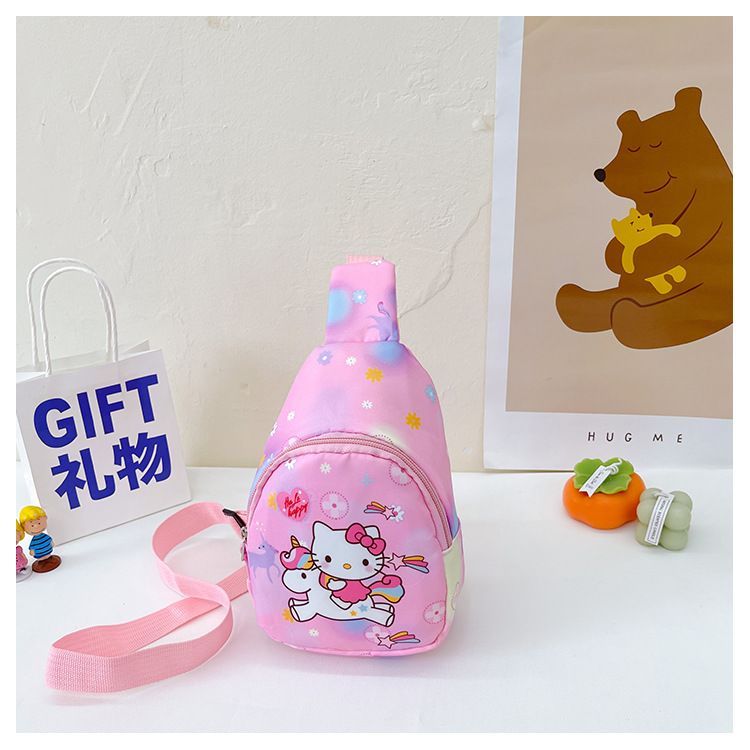 2025New Arrival Children Kids Bag Kawaii Girl Boy Crossbody Bag Cute Nylon Cartoon Dinosaur Spider Cat Unicorn Chest Pack