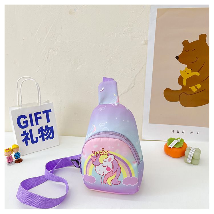 2025New Arrival Children Kids Bag Kawaii Girl Boy Crossbody Bag Cute Nylon Cartoon Dinosaur Spider Cat Unicorn Chest Pack