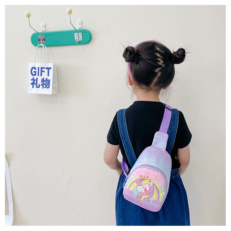 2025New Arrival Children Kids Bag Kawaii Girl Boy Crossbody Bag Cute Nylon Cartoon Dinosaur Spider Cat Unicorn Chest Pack