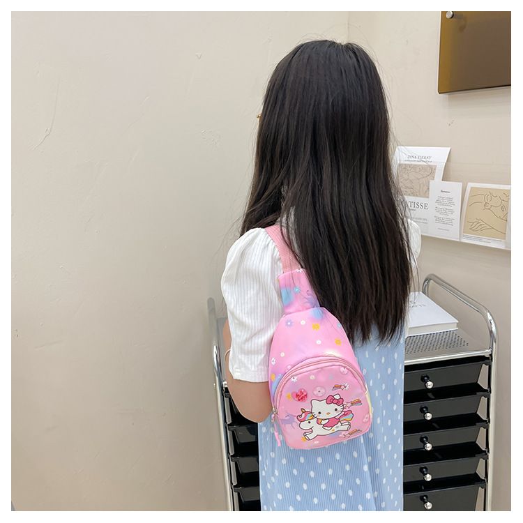 2025New Arrival Children Kids Bag Kawaii Girl Boy Crossbody Bag Cute Nylon Cartoon Dinosaur Spider Cat Unicorn Chest Pack