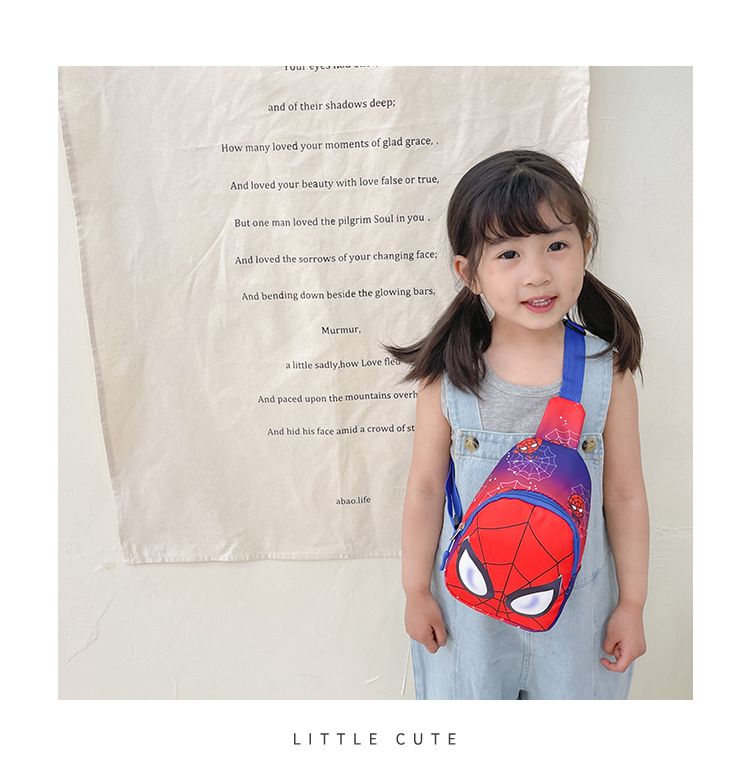 2025New Arrival Children Kids Bag Kawaii Girl Boy Crossbody Bag Cute Nylon Cartoon Dinosaur Spider Cat Unicorn Chest Pack