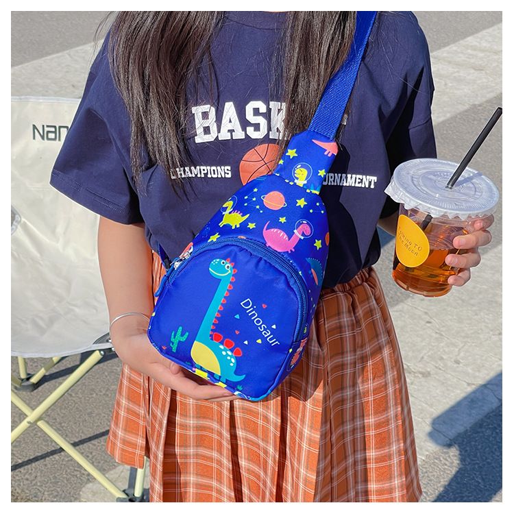 2025New Arrival Children Kids Bag Kawaii Girl Boy Crossbody Bag Cute Nylon Cartoon Dinosaur Spider Cat Unicorn Chest Pack