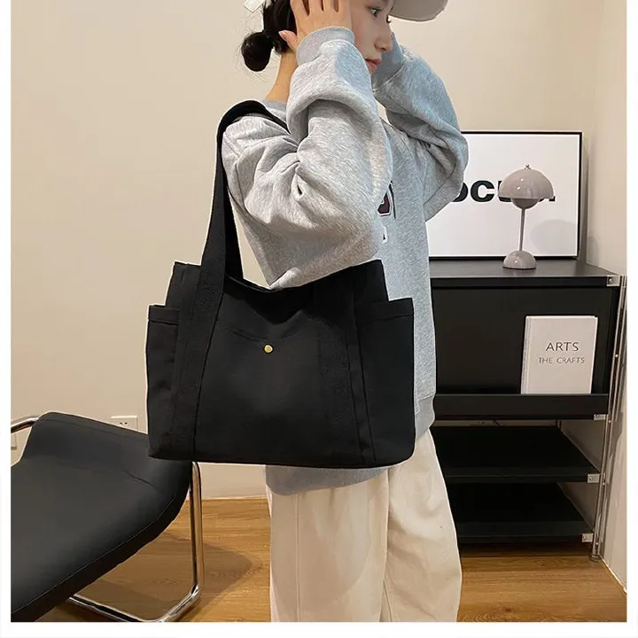 High Quility Versatile For Commuting Large-Capacity Fashionable Tote Canvas Bag For Work And Outings Single-Shoulder Armpit Bag