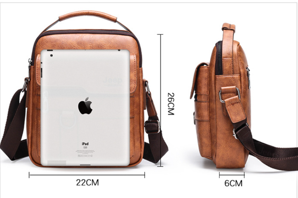 High Quality Men's Vintage PU Leather Purse Shoulder Bag Luxury Designer Crossbody Sling Bag with Purse