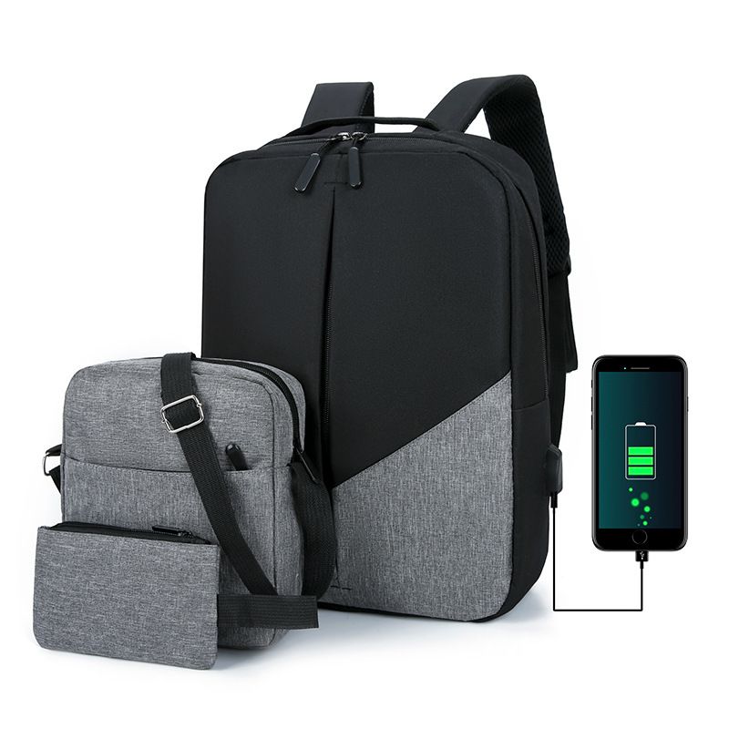 New High-capacity Laptop Fashion Backpack With Usb Charging Port 3 in 1 School Bag Set Business Laptop Bag Set