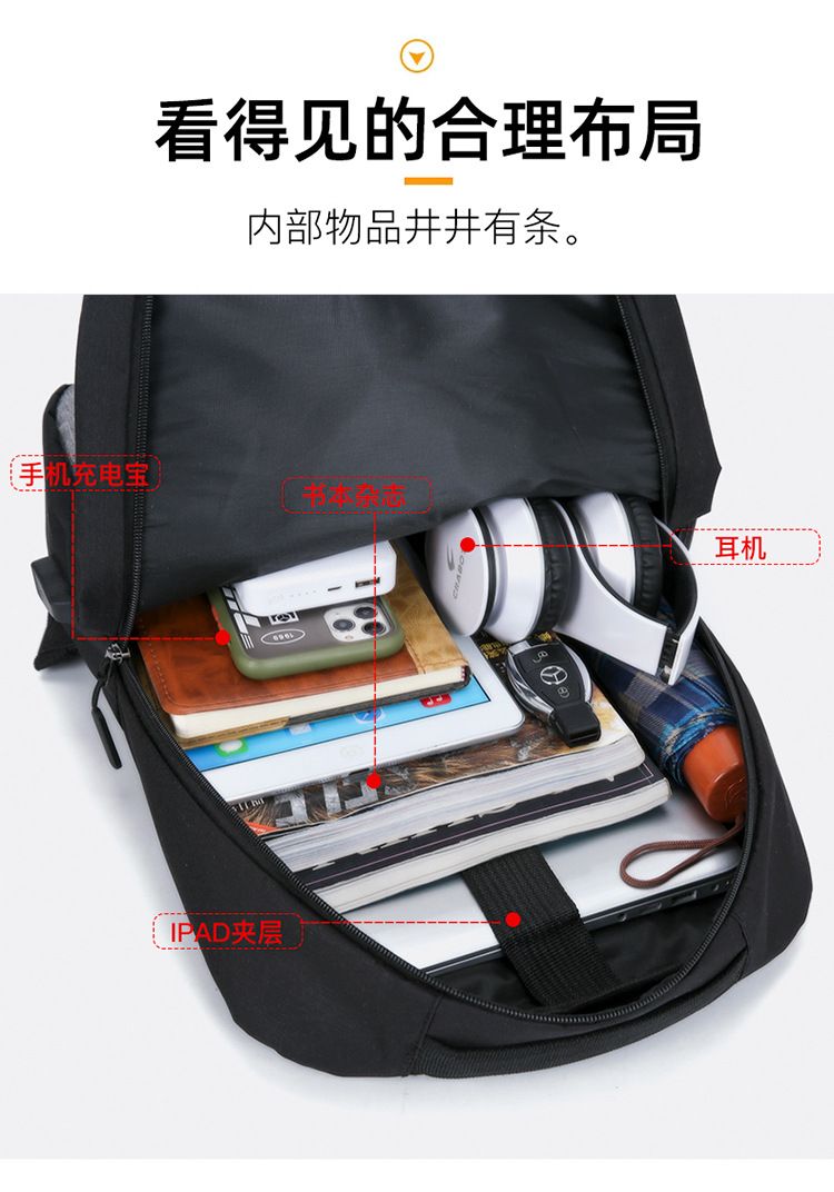 New High-capacity Laptop Fashion Backpack With Usb Charging Port 3 in 1 School Bag Set Business Laptop Bag Set