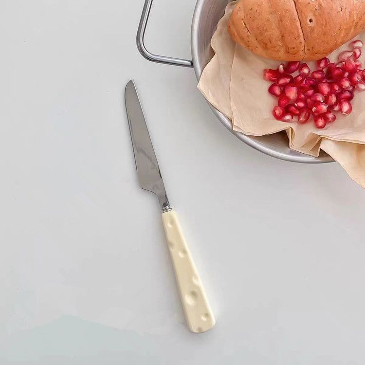 3pcs Knife Fork and Spoon Cute Cheese Home Portable Stainless Steel Knife and Fork Western Dessert Spoon Tableware Set