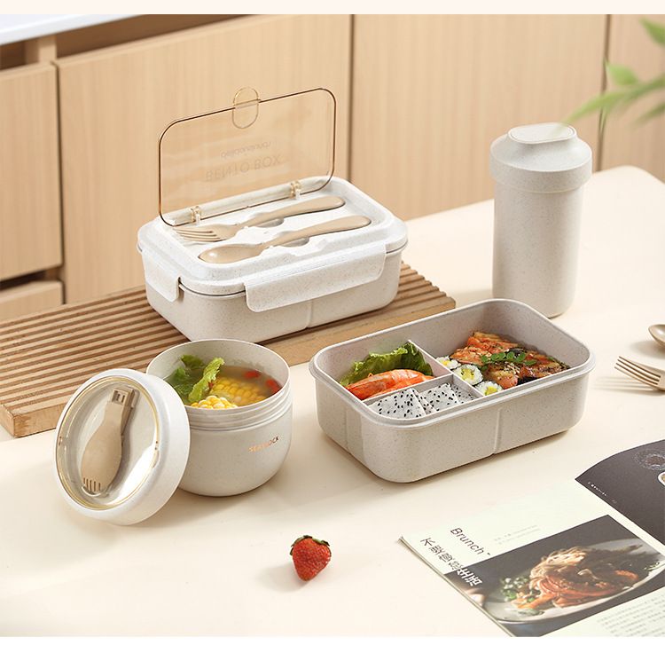 3pcs Lunch Bento Box Set Portable Leak Proof Storage Box With Lid Thermal Bag Reusable Insulated Food Containers for Office Lunch Kids Back To School