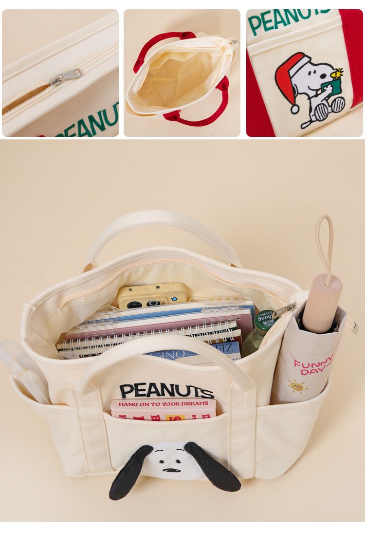 Women's Fashion Luxury High Quality Cotton Canvas  Cheap Price Stylish and Thick Canvas Tote Bags with Pocket Zipper Shopping Tote Bag with Pocket