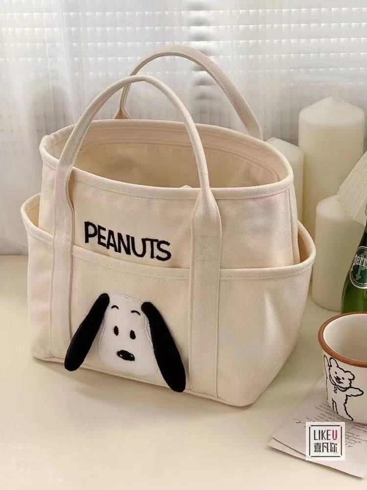 Women's Fashion Luxury High Quality Cotton Canvas  Cheap Price Stylish and Thick Canvas Tote Bags with Pocket Zipper Shopping Tote Bag with Pocket