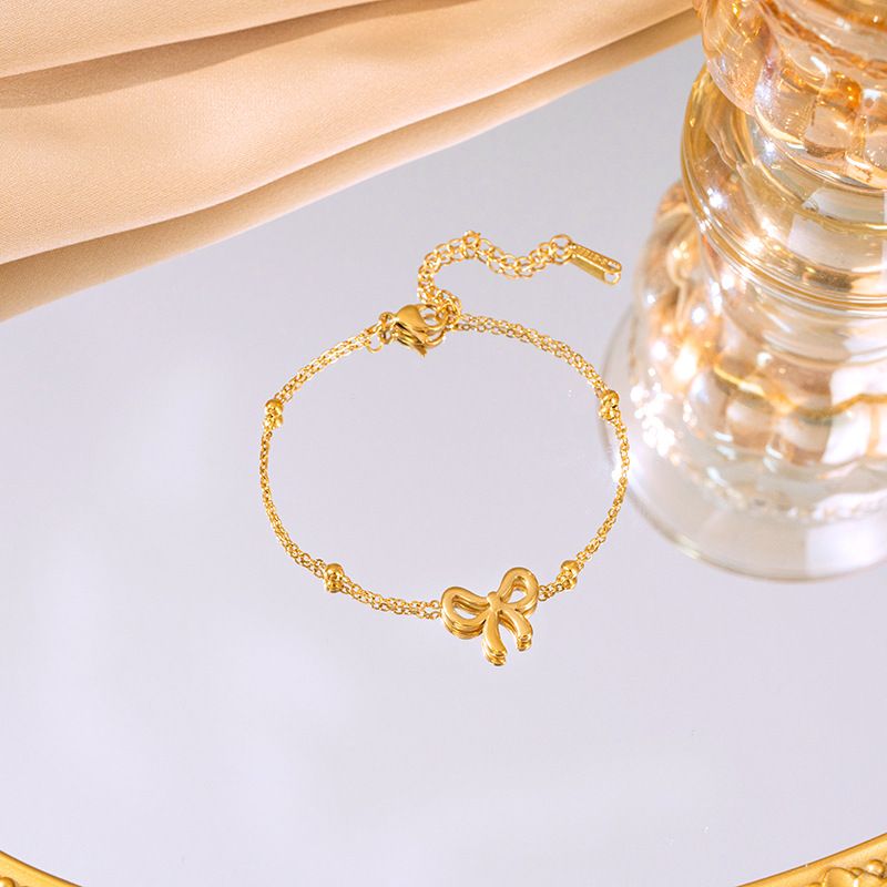 Jewelry Set - Matching Necklace, Bracelet,Ring & Stud Earrings in Gold Plated Stainless Steel, Elegant Gift for Her