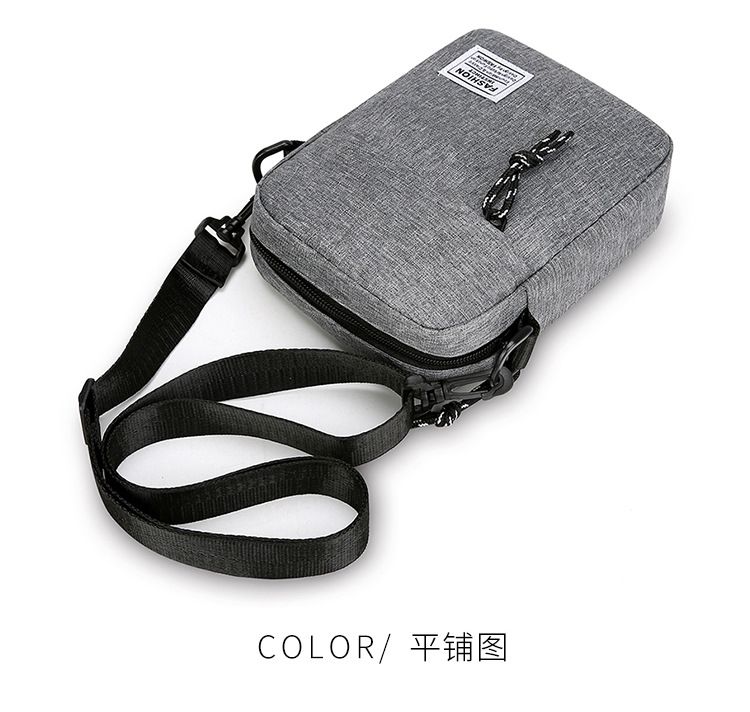 Fashion Men's Crossbody Bag Anti-Theft Lightweight Durable Nylon Small Zipper Shoulder Bag