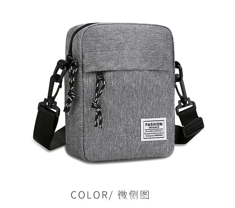 Fashion Men's Crossbody Bag Anti-Theft Lightweight Durable Nylon Small Zipper Shoulder Bag