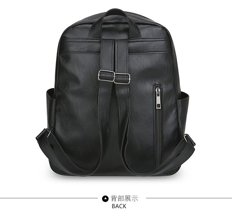 Women's Trendy Solid Color PU Soft Leather Backpack Fashion Design Outdoor Casual Daily Commute Travel Bag  Waterproof Backpack