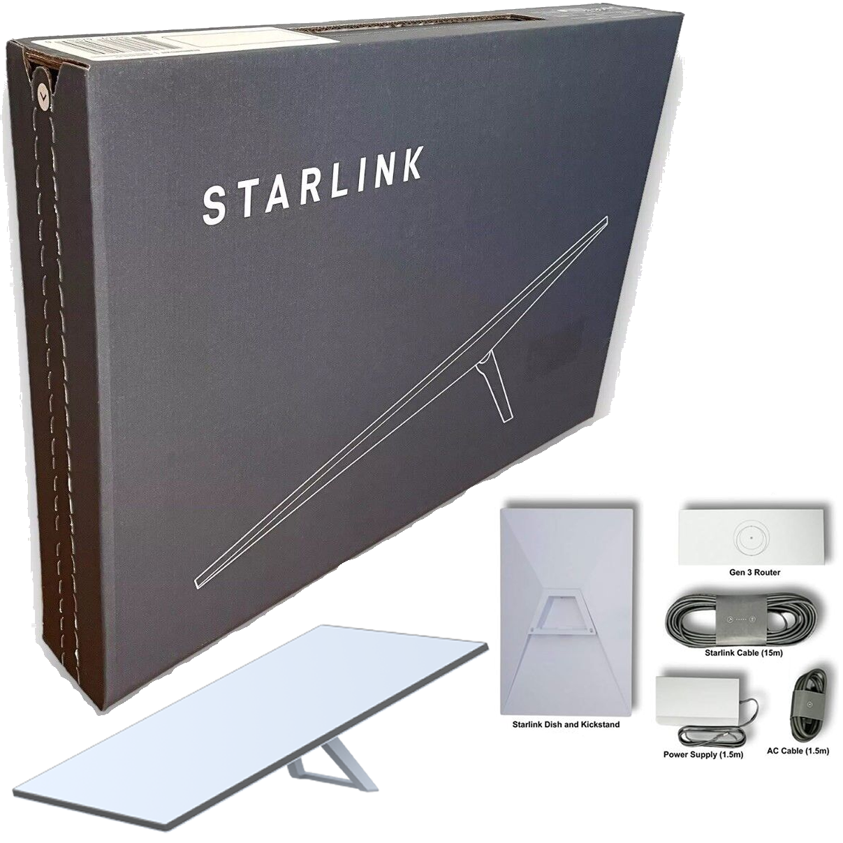 Starlink SpaceX Gen 3 V4 Standard Kit, High-Speed, Low-Latency Internet, Satellite Dish, Router Wi-Fi 6, Wi-Fi full Kit