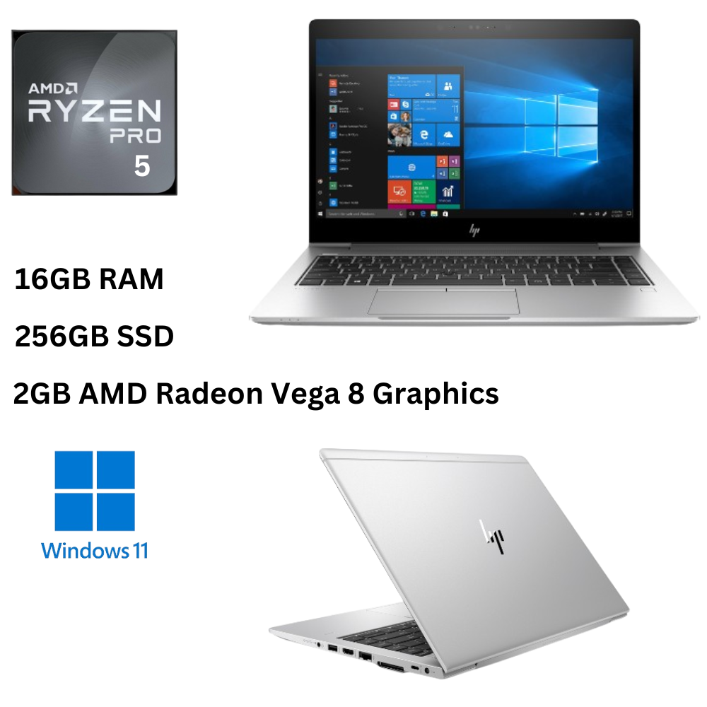 (FREE MOUSE) HP EliteBook 745 G6 AMD Ryzen 5 PRO 3500U 16GB RAM 256GB SSD 14 Inches Full HD Touchscreen + 2GB AMD Radeon Graphics 2.1GHz Quad Core Windows 11 Pro Utra Slim Refurbished Laptop -