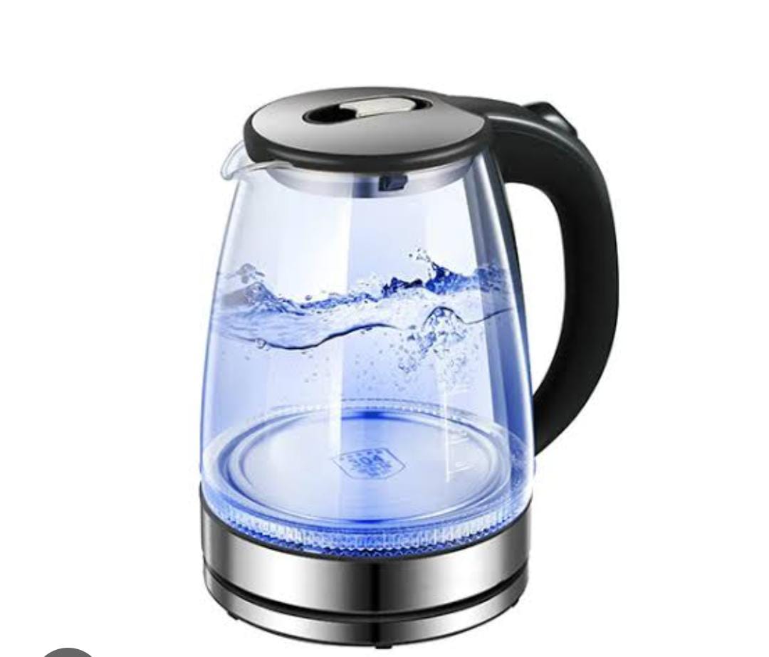 Transparent Glass Electric Water Boiling Kettle, Tea Kettle Pot, 2L Automatic Shut OffThe electric kettle features a concealed heating element for a smooth, simple-to-clean interior, and all materials