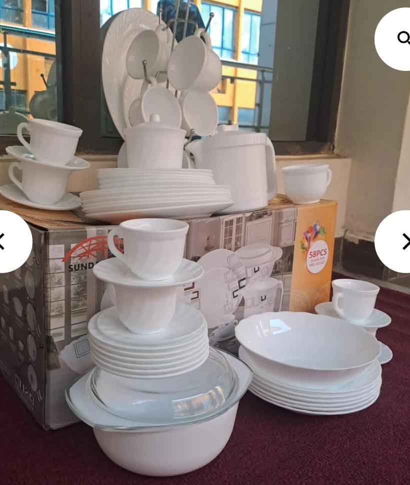 sundabest Plain white 58pcs dinner set  Dinner set is a great item you need for your kitchen accessories. Buy this very beautiful and luxurious dinner set and you will enjoy your meal. This set is ver