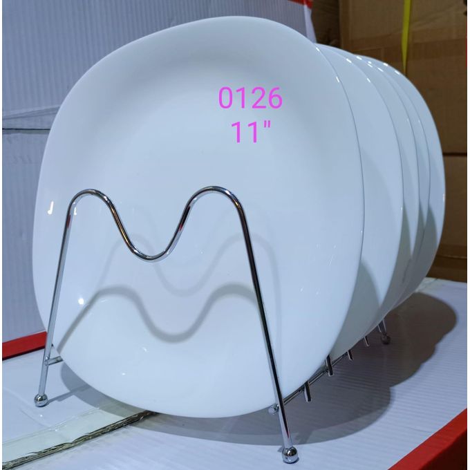 White Square Ceramic HOTEL & HOME Dinner Plates 6pcs . Elegant design for all ocassions that can be used by Private Hotels ,Homes daily use , and easy to clean and maintain.Food  preseantation during