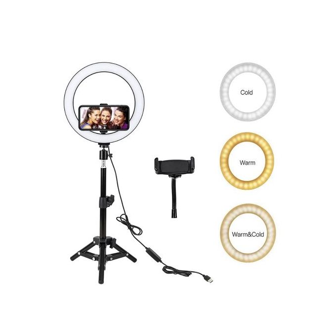 10 Inch Led Ring Light With 2.1m Tripod Stand and phone holder for live streaming, video making, make up application, TikTok, Facebook live, selfie etc