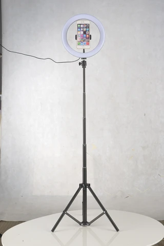 10 Inch Led Ring Light With 2.1m Tripod Stand and phone holder for live streaming, video making, make up application, TikTok, Facebook live, selfie etc