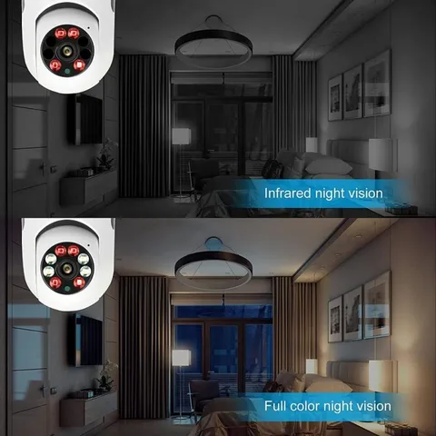 1080P 360° BULB CCTV CAMERA WiFi  ROTATING CAMERA NANNY PANORAMIC BULB CCTV LED MOTION SENSOR LIGHTS SECURITY SURVEILLANCE CAMERA WITH 2 WAY AUDIO COMNICATION, SMART MOTION DETECTION, FISHEYE LENS, HI