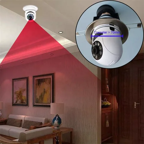 1080P 360° BULB CCTV CAMERA WiFi  ROTATING CAMERA NANNY PANORAMIC BULB CCTV LED MOTION SENSOR LIGHTS SECURITY SURVEILLANCE CAMERA WITH 2 WAY AUDIO COMNICATION, SMART MOTION DETECTION, FISHEYE LENS, HI