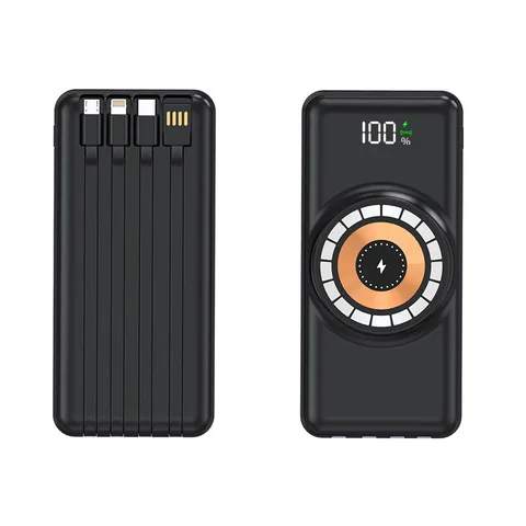 Wireless powerbank 30000mAh fast charging powerbank with own inbuilt charging cables,high quality & high capacity actual 30000mAh portable fast charging pocket size powerbank 22.5W powerful power bank