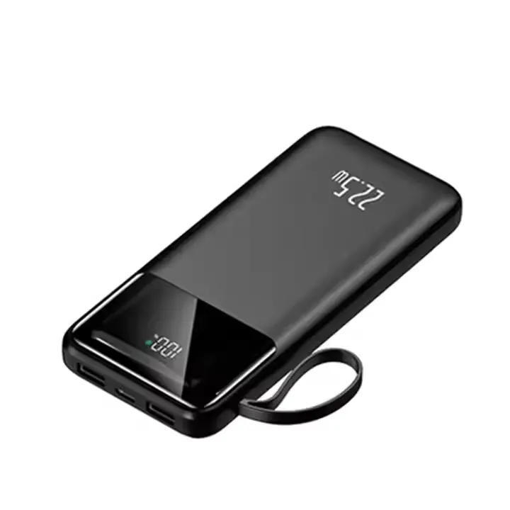 20000mAh Fast Charging powerbank, High Capacity,  PORTABLE, for outdoor , traveling with inbuilt cables