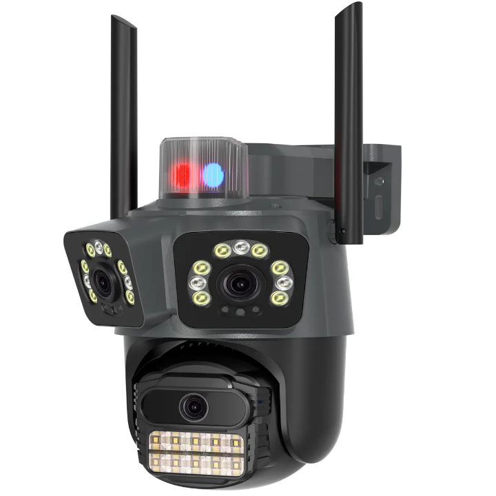 3 Lens CCTV camera ICSEE wifi CCTV camera with motion tracking, siren, two way communication, night vision,360° rotation,3in1 CCTV camera wireless surveillance camera 9MP CCTV WIFI CAMERA
