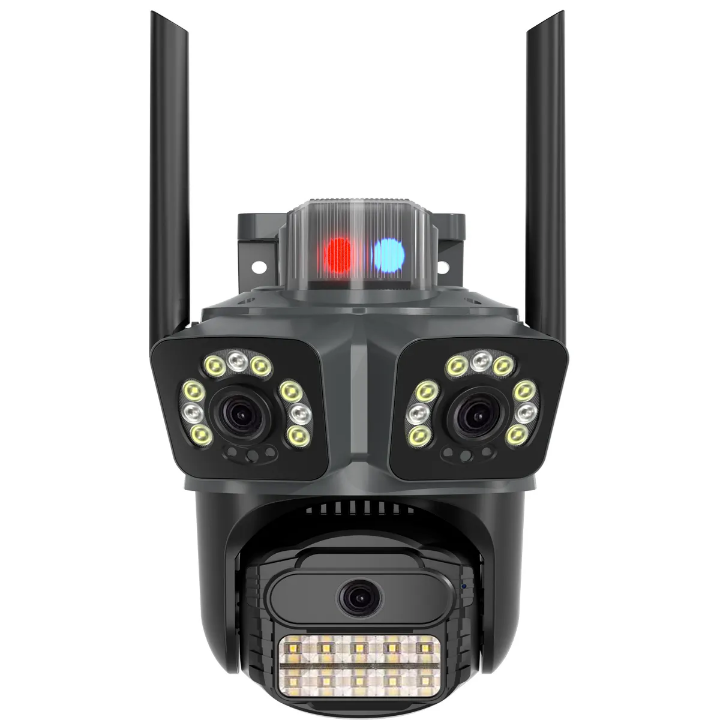 3 Lens CCTV camera ICSEE wifi CCTV camera with motion tracking, siren, two way communication, night vision,360° rotation,3in1 CCTV camera wireless surveillance camera 9MP CCTV WIFI CAMERA