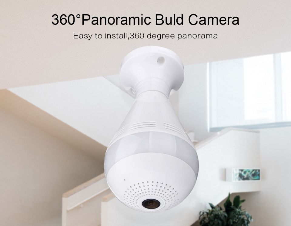 V380pro BULB CCTV CAMERA WiFi  CCTV CAMERA NANNY PANORAMIC BULB CCTV LED MOTION SENSOR LIGHTS SECURITY SURVEILLANCE CAMERA WITH 2 WAY AUDIO COMNICATION, SMART MOTION DETECTION, FISHEYE LENS,
