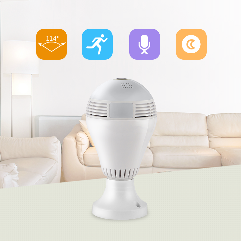 V380pro BULB CCTV CAMERA WiFi  CCTV CAMERA NANNY PANORAMIC BULB CCTV LED MOTION SENSOR LIGHTS SECURITY SURVEILLANCE CAMERA WITH 2 WAY AUDIO COMNICATION, SMART MOTION DETECTION, FISHEYE LENS,