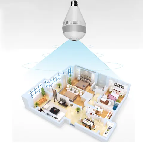 CCTV WIFI nanny bulb camera Panoramic HD Indoor Security Camera Night Vision WiFi Connectivity Built-in