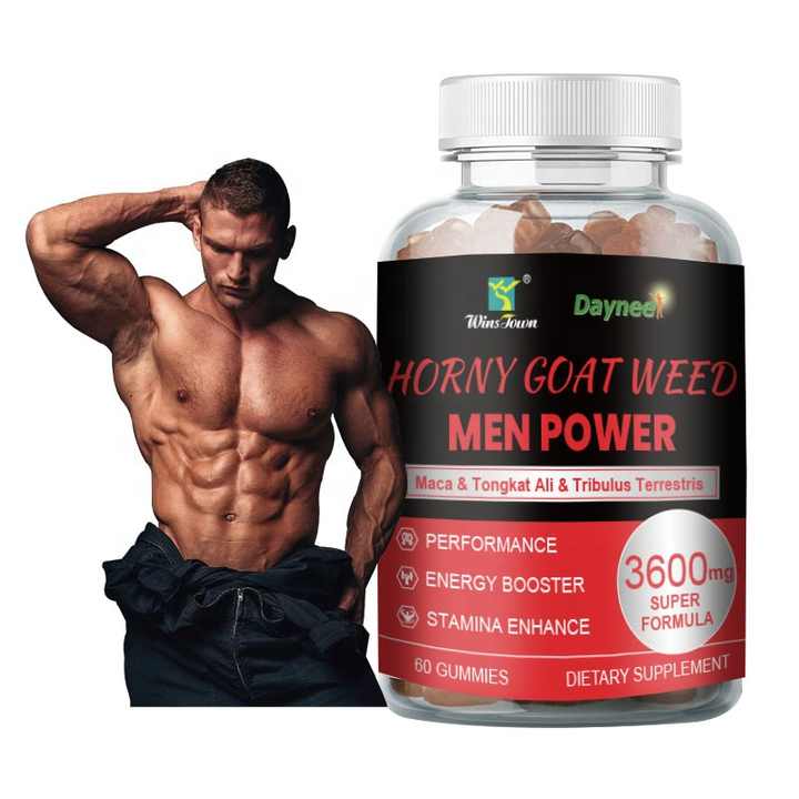 Horny Goat Weed Gummies for Men (3600mg) | Dietary Supplement for Libido, Erection, Testosterone, Stamina, Endurance, and Sexual Performance