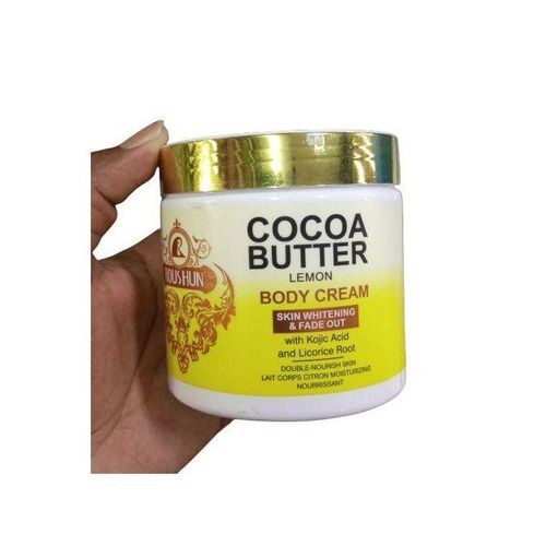 ROUSHUN Cocoa Butter Body Cream Cocoa Butter and Lemon Body Lotion Whitening Hand and Body Cream with Kojic Acid Whitening Lightening Cocoa Butter Skin Perfect Moisturizing Skin Care Body Cream 500ml