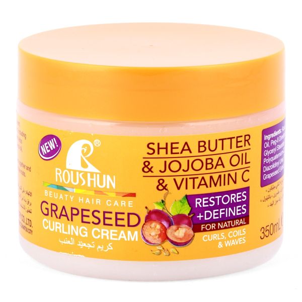 Roushun Grapeseed Shea Butter & Jojoba Oil & Vitamin c Curling Cream - 350ML